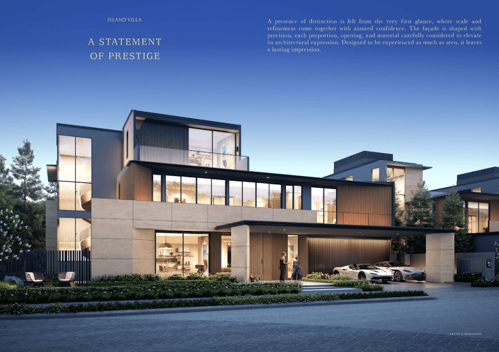 Facade Depan Island Villa Navapark tipe Signature lebar 30