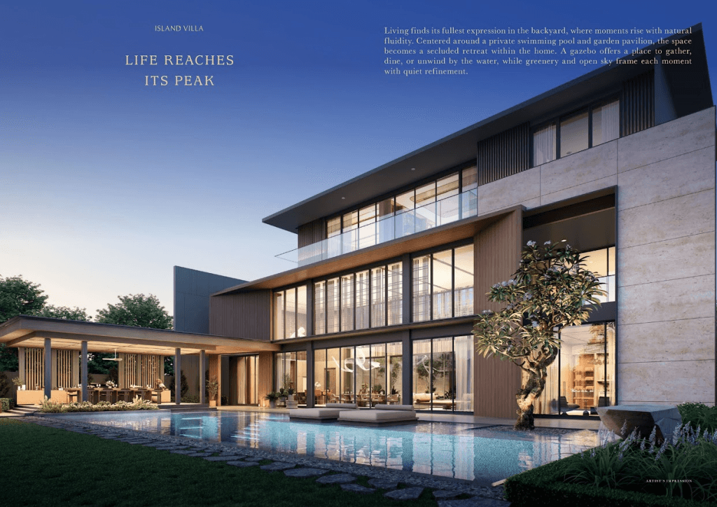 Facade Belakang Island Villa Navapark tipe Signature lebar 30