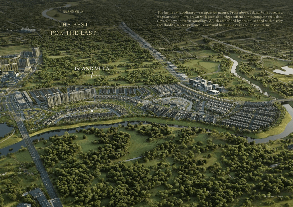 birds eye view master plan navapark bsd tahap 1 dengan island villa final cluster